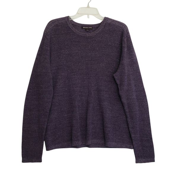 Michael Kors Men's Large Purple Cotton and Wool Blend Sweater - Picture 1 of 8